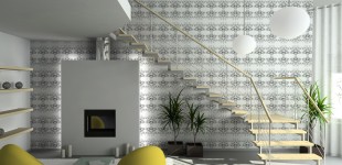 installazione in carta da parati del pattern "desiderio di riuscire a uscire"